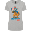 Amerisaurus T-Rex Dabbing Uncle Sam USA Womens Wider Cut T-Shirt Sports Grey