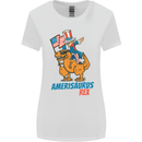 Amerisaurus T-Rex Dabbing Uncle Sam USA Womens Wider Cut T-Shirt White