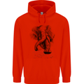 An Abstract Elephant Environment Childrens Kids Hoodie Bright Red