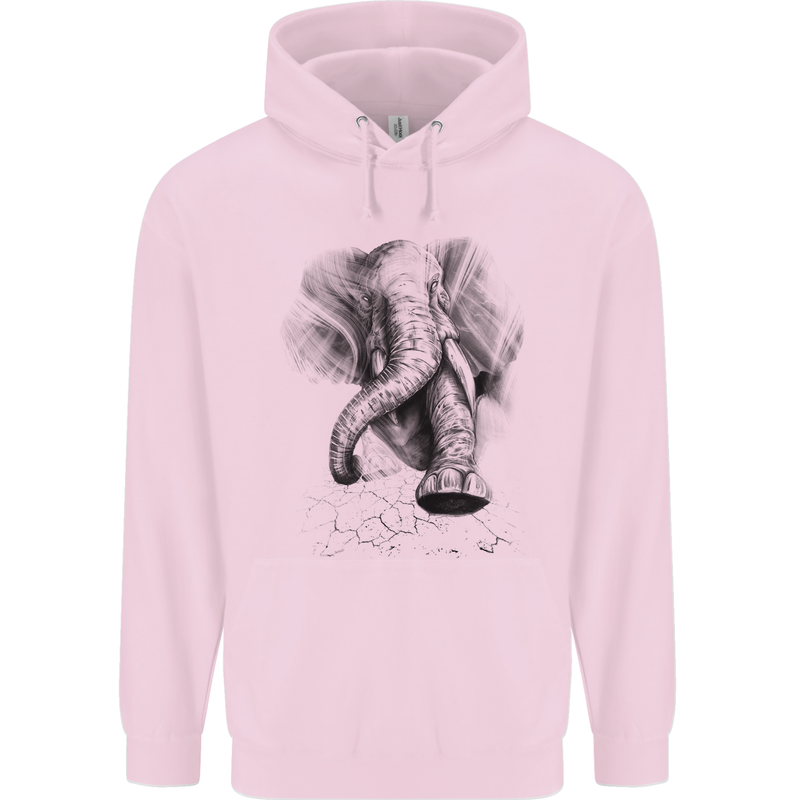 An Abstract Elephant Environment Childrens Kids Hoodie Light Pink