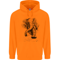 An Abstract Elephant Environment Childrens Kids Hoodie Orange