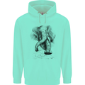 An Abstract Elephant Environment Childrens Kids Hoodie Peppermint