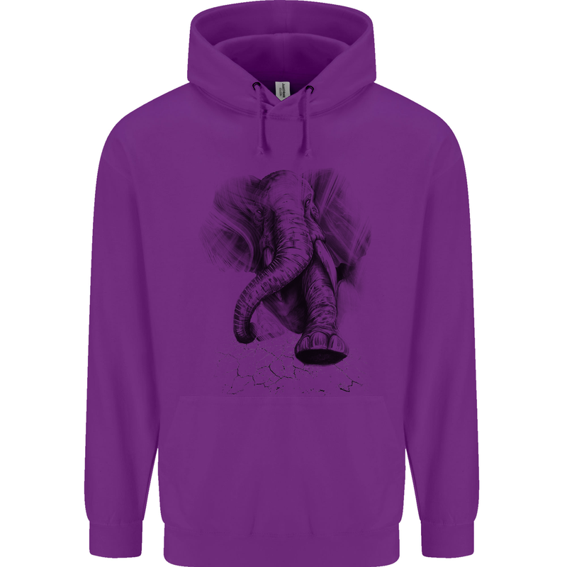 An Abstract Elephant Environment Childrens Kids Hoodie Purple