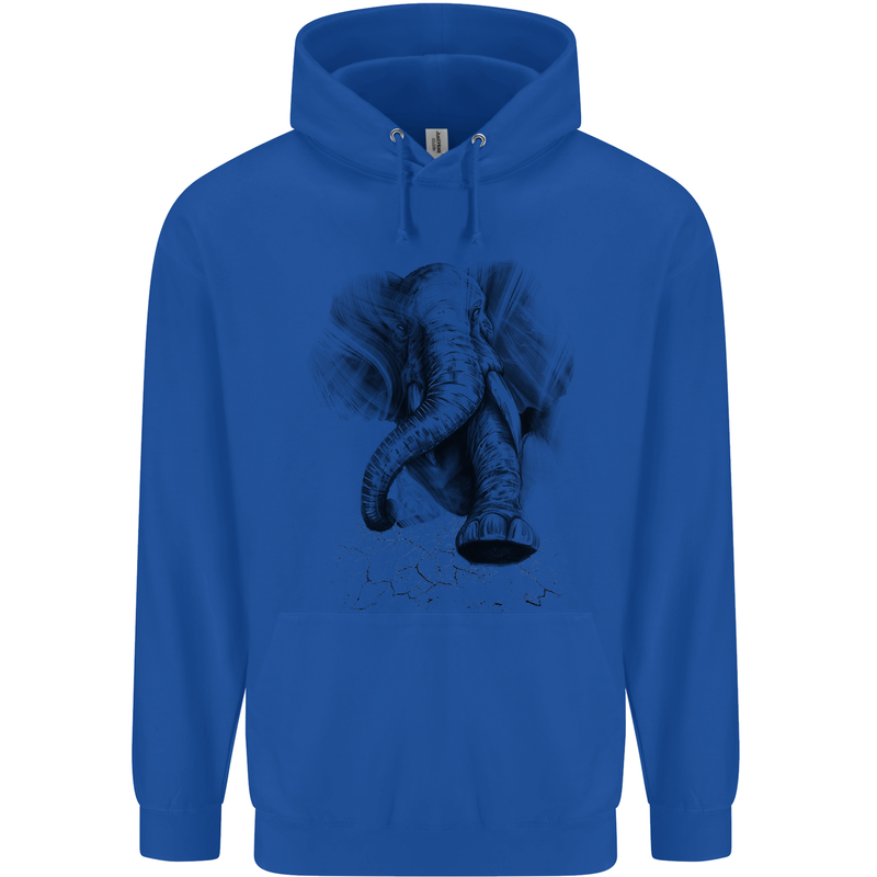 An Abstract Elephant Environment Childrens Kids Hoodie Royal Blue