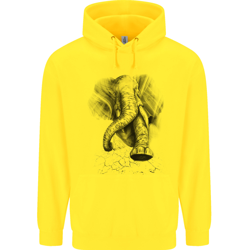 An Abstract Elephant Environment Childrens Kids Hoodie Yellow
