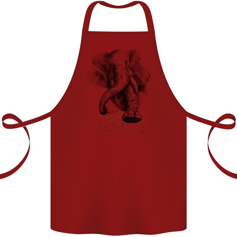 An Abstract Elephant Environment Cotton Apron 100% Organic Maroon