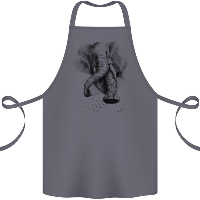 An Abstract Elephant Environment Cotton Apron 100% Organic Steel