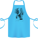An Abstract Elephant Environment Cotton Apron 100% Organic Turquoise
