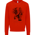 An Abstract Elephant Environment Kids Sweatshirt Jumper Bright Red
