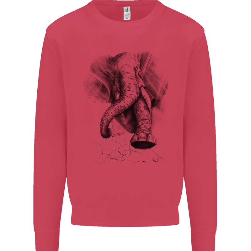 An Abstract Elephant Environment Kids Sweatshirt Jumper Heliconia