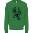 An Abstract Elephant Environment Kids Sweatshirt Jumper Irish Green