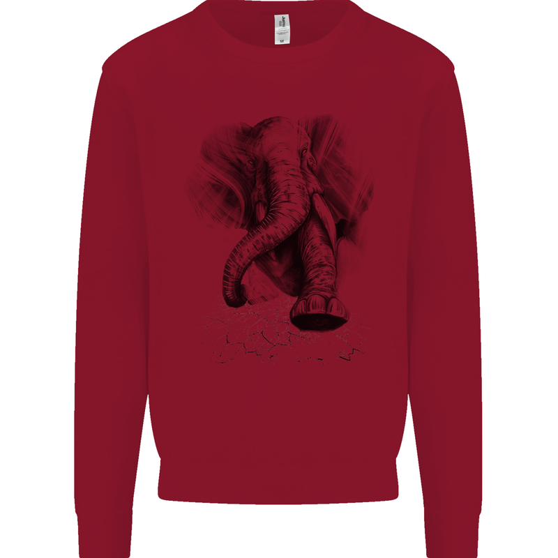 An Abstract Elephant Environment Kids Sweatshirt Jumper Red