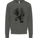 An Abstract Elephant Environment Kids Sweatshirt Jumper Storm Grey