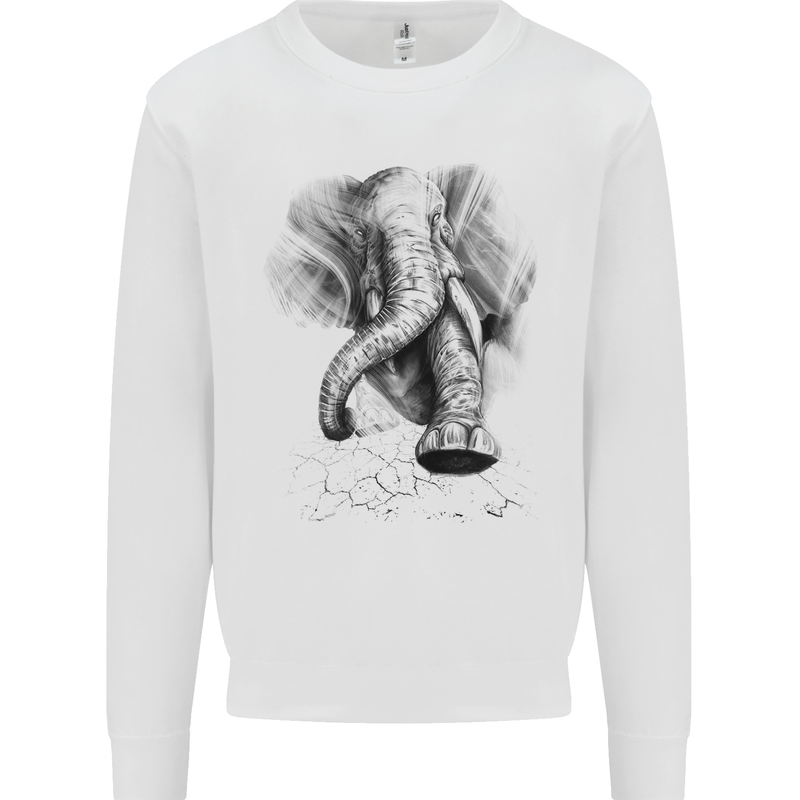 An Abstract Elephant Environment Kids Sweatshirt Jumper White