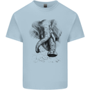 An Abstract Elephant Environment Kids T-Shirt Childrens Light Blue