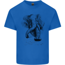 An Abstract Elephant Environment Kids T-Shirt Childrens Royal Blue