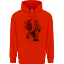 An Abstract Elephant Environment Mens 80% Cotton Hoodie Bright Red