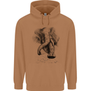 An Abstract Elephant Environment Mens 80% Cotton Hoodie Caramel Latte