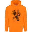 An Abstract Elephant Environment Mens 80% Cotton Hoodie Orange