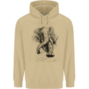 An Abstract Elephant Environment Mens 80% Cotton Hoodie Sand