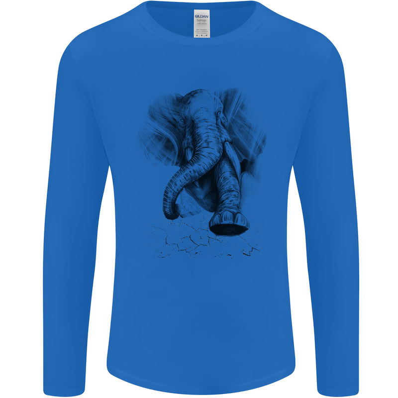 An Abstract Elephant Environment Mens Long Sleeve T-Shirt Royal Blue