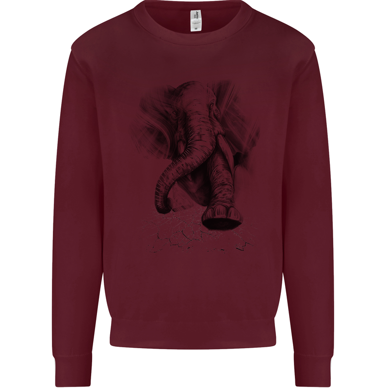 An Abstract Elephant Environment Mens Sweatshirt Jumper Maroon