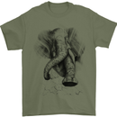 An Abstract Elephant Environment Mens T-Shirt Cotton Gildan Military Green