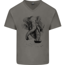 An Abstract Elephant Environment Mens V-Neck Cotton T-Shirt Charcoal