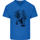 An Abstract Elephant Environment Mens V-Neck Cotton T-Shirt Royal Blue