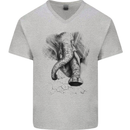 An Abstract Elephant Environment Mens V-Neck Cotton T-Shirt Sports Grey