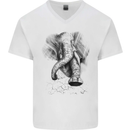 An Abstract Elephant Environment Mens V-Neck Cotton T-Shirt White