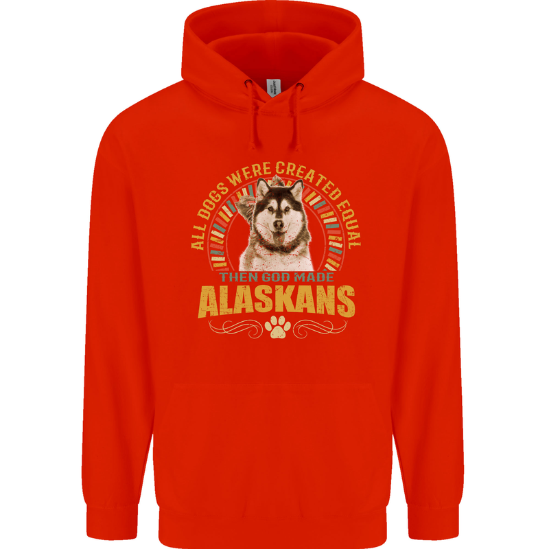 An Alaskan Dog Childrens Kids Hoodie Bright Red