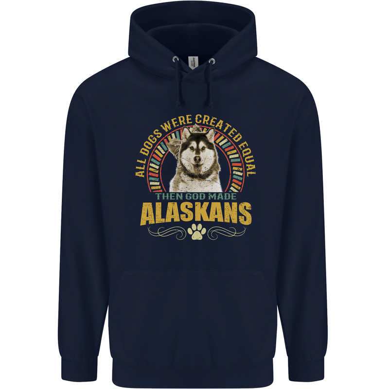 An Alaskan Dog Childrens Kids Hoodie Navy Blue