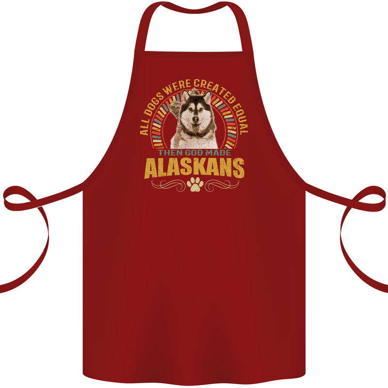 An Alaskan Dog Cotton Apron 100% Organic Maroon