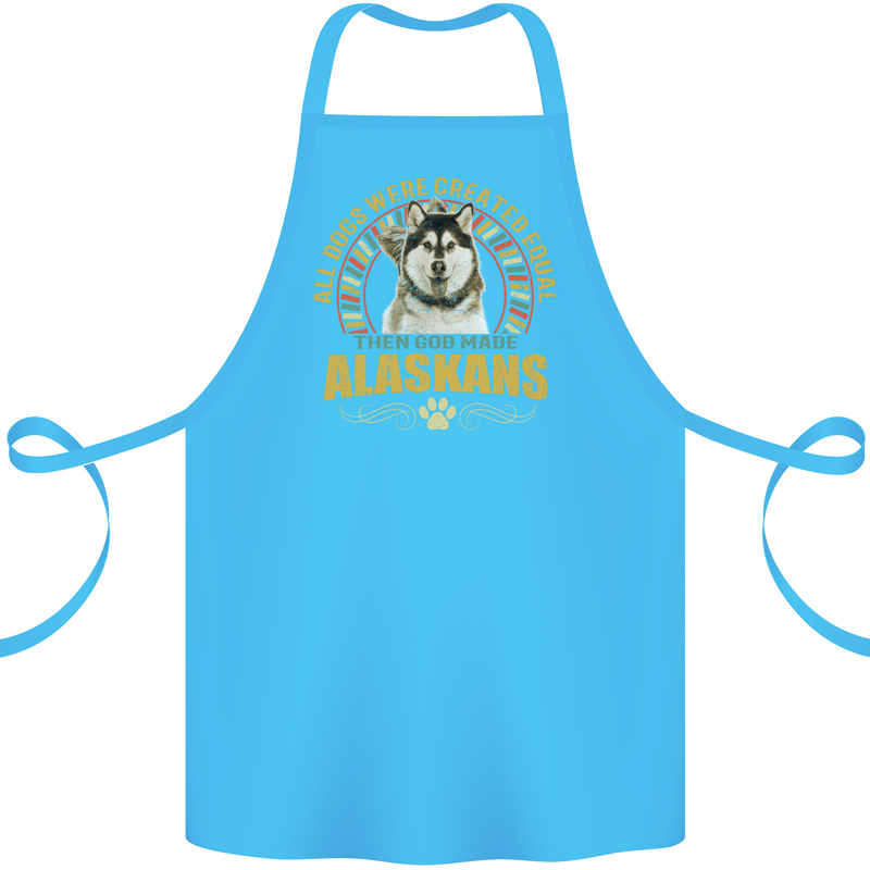 An Alaskan Dog Cotton Apron 100% Organic Turquoise