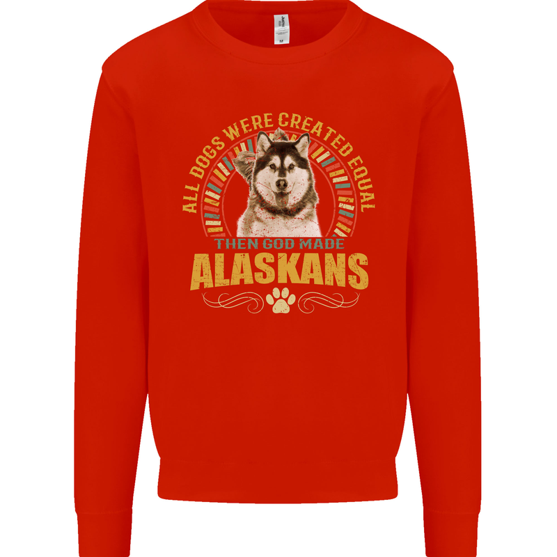 An Alaskan Dog Kids Sweatshirt Jumper Bright Red
