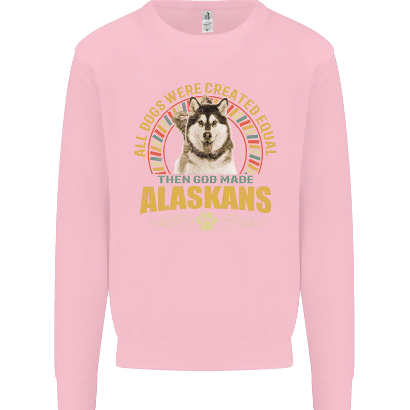 An Alaskan Dog Kids Sweatshirt Jumper Light Pink