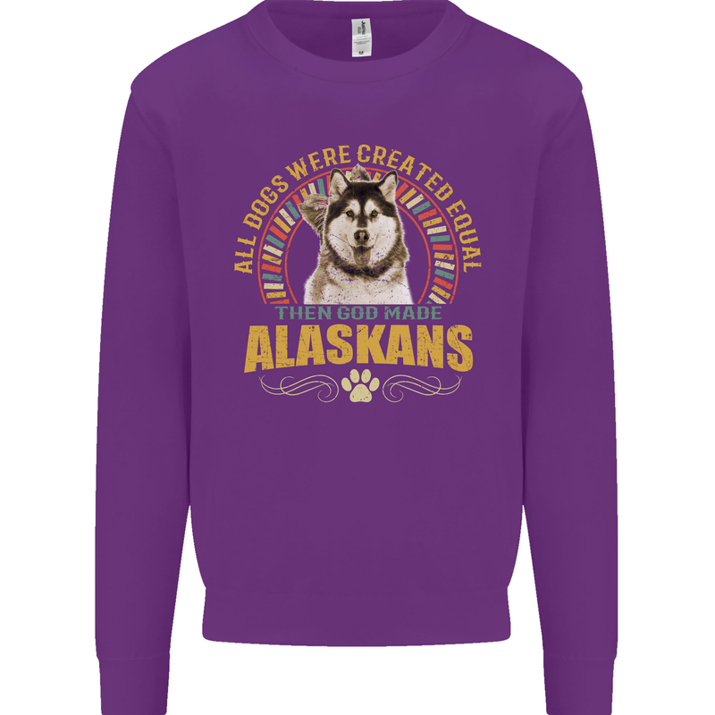 An Alaskan Dog Kids Sweatshirt Jumper Purple