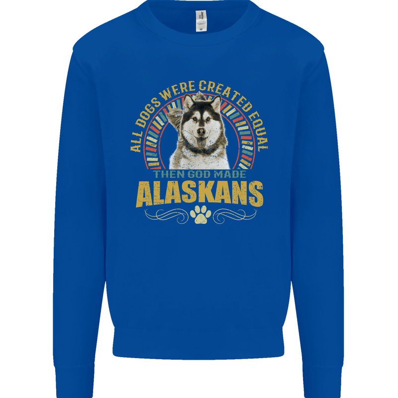 An Alaskan Dog Kids Sweatshirt Jumper Royal Blue