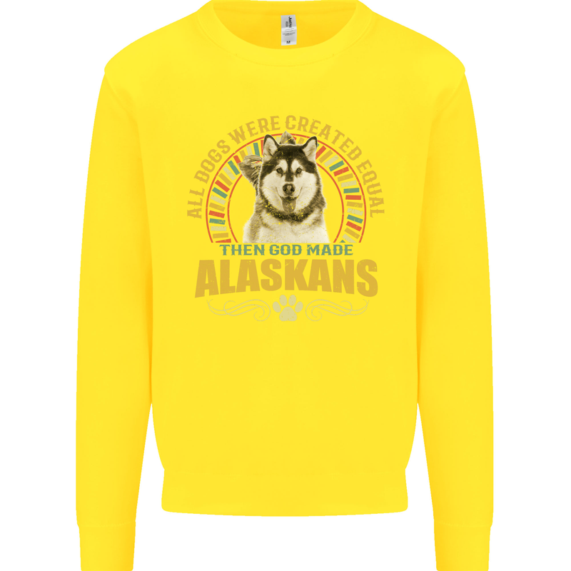 An Alaskan Dog Kids Sweatshirt Jumper Yellow
