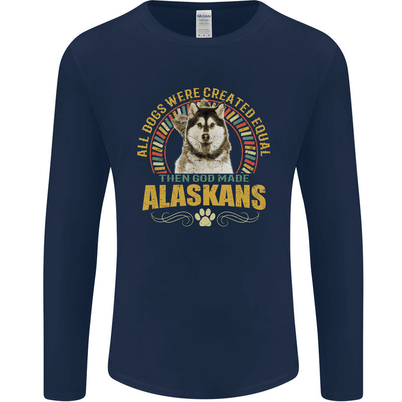 An Alaskan Dog Mens Long Sleeve T-Shirt Navy Blue