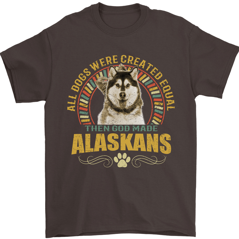 An Alaskan Dog Mens T-Shirt 100% Cotton Dark Chocolate