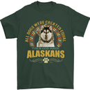 An Alaskan Dog Mens T-Shirt 100% Cotton Forest Green