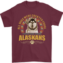 An Alaskan Dog Mens T-Shirt 100% Cotton Maroon