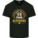 An Alaskan Dog Mens V-Neck Cotton T-Shirt Black