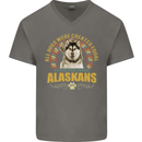An Alaskan Dog Mens V-Neck Cotton T-Shirt Charcoal