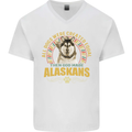 An Alaskan Dog Mens V-Neck Cotton T-Shirt White