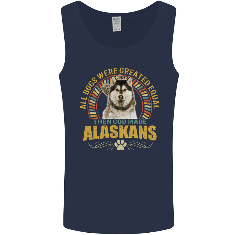 An Alaskan Dog Mens Vest Tank Top Navy Blue