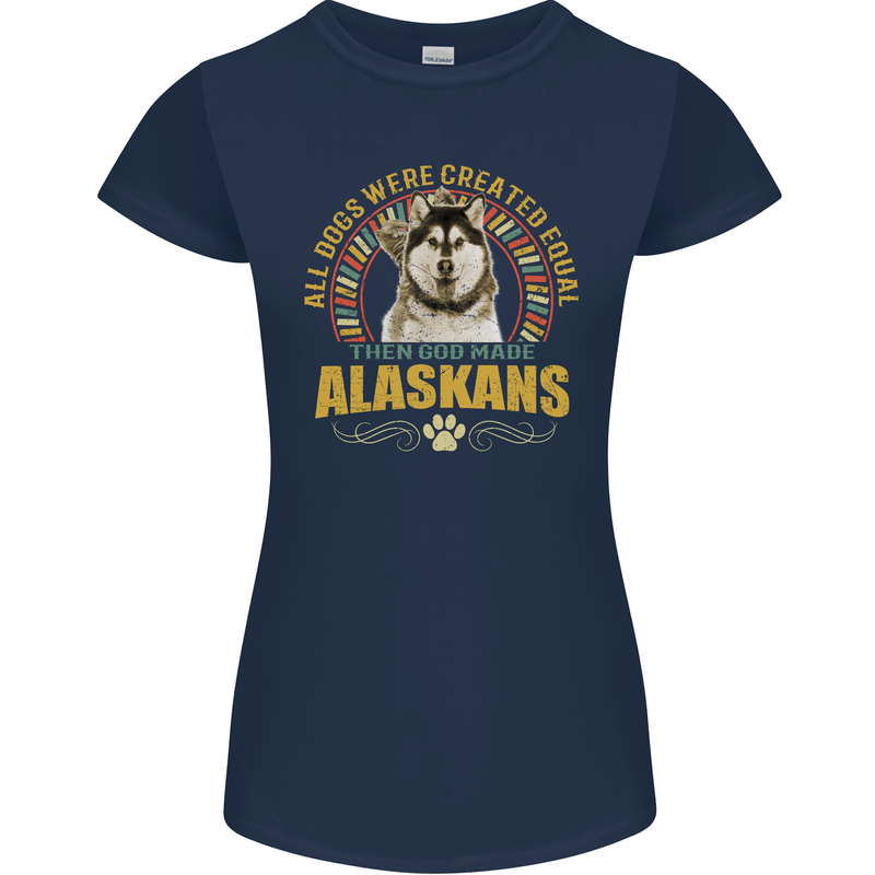 An Alaskan Dog Womens Petite Cut T-Shirt Navy Blue