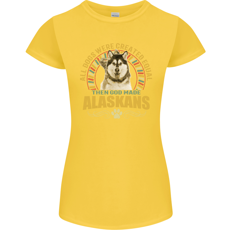 An Alaskan Dog Womens Petite Cut T-Shirt Yellow